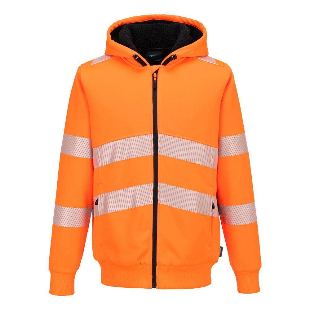 Portwest PW321 - PW3 Hi-Vis zippzáras téli kapucnis pulóver, narancs termék fő termékképe